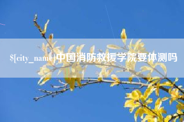 郴州中国消防救援学院要体测吗