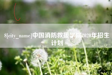 郴州中国消防救援学院2020年招生计划