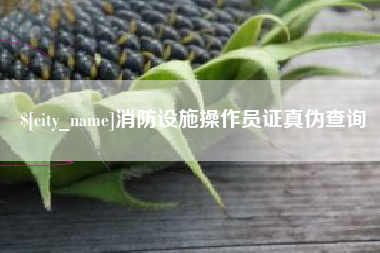 郴州消防设施操作员证真伪查询